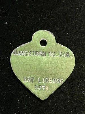 1979 年詹姆斯敦北达科他州税币猫狗牌许可证未使用 — 第 1/2 张图片