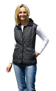 Ladies Champion Country Estate Quilted Gilet Bodywarmer Riding Jacket (Black) 10 - Picture 1 of 3