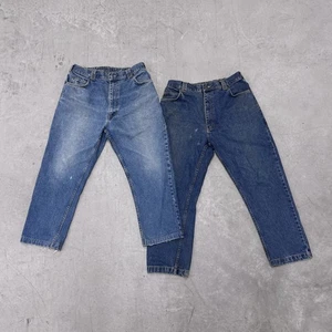 Vintage Jeans Lot of 2 Elastic Waist Carpenter Dark Medium Wash Duke High Rise - Picture 1 of 9