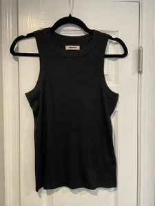 NWOT Madewell Size L  Black Ribbed Supima Cotton Racerback Tank Top - Picture 1 of 10