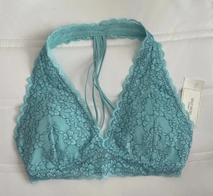 Gilly Hicks Halter Neck Bralette Teal Blue Lace Bra Brand New Sz Small - Picture 1 of 5