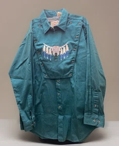 Midwest Garment Co. Western SZ LG Long Sleeve Shirt 100% Cotton - Picture 1 of 7