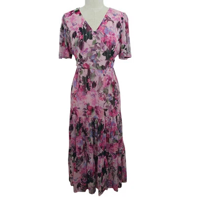 Soft Surroundings Floral Maxi Dress Size Small Pink Shimmer Romantic Garden NWT - Image 1 of 4