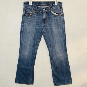7 Seven For All Mankind Women's Pocket Blue Jeans 32x29 Bootcut Denim Made In US - Picture 1 of 12