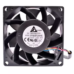 FFB0812HHE 8cm 80x80x38mm DC12V 0.30A server low speed mute cooling fan 4pin - Picture 1 of 4