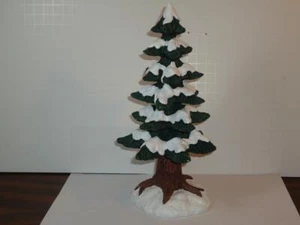 LEFTON LARGE 9.5" CHRISTMAS SNOW COVERED TREE COLONIAL VILLAGE - Picture 1 of 2