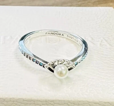 Pandora принцесса Ариэль раковина пресноводный жемчуг кольцо 193654C01 + подарочная коробка + ткань + ярлык - Изображение 1 из 4