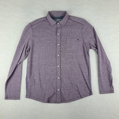 Camisa de vestir Tommy Bahama Island Zone para hombre mediana púrpura jaspeada con botones Foto 1 de 4