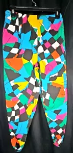 Vintage TAPEMEASURE - Pantalones elásticos estribo abstracto colorido con bolsillos -XL - NUEVOS CON ETIQUETAS - Imagen 1 de 11
