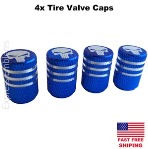 TIRE VALVE CAPS SET PUNISHER BLUE (4 pieces) - Picture 1 of 5