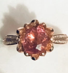 Solitärring 2,55 kt natürlicher rosa Turmalin & echte Diamanten Rotgold - Bild 1 von 9