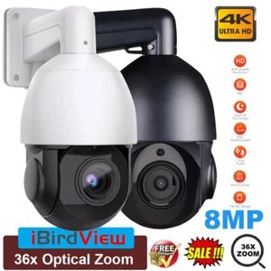 8MP 36X PTZ IP Camera Zoom POE IR Night Vision 2Way Audio Human Auto Tracking - Picture 1 of 14