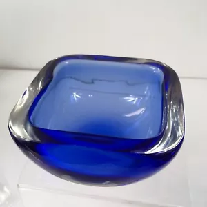Murano Onesto blau Schale Schale eckig Sommerso 4,25" quer signiert - Bild 1 von 10