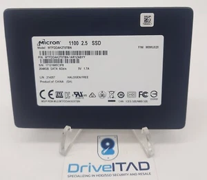Micron 1100 2TB 2.5 SATA SSD 6GB Solid MTFDDAK2T0TBN Laptop Server ** 99+ % - Picture 1 of 1