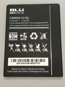 100% Original New For BLU VIVO XL V0030UU Battery 3150mAh C886541315L - Picture 1 of 4