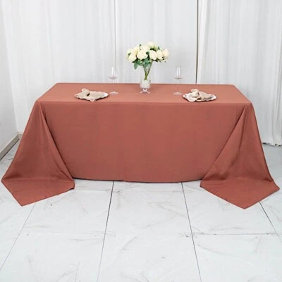 90x132-Inch RECTANGULAR High Quality Polyester Tablecloths Restaurant Catering - Image 1 of 2