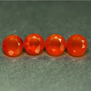 Maravilloso ópalo de fuego mexicano 100 % natural de 1,60 quilates 5 mm - Imagen 1 de 2