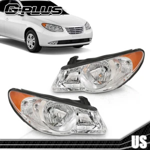 New Chrome Headlight Assembly Clear Lens Fit For 2007-2010 Hyundai Elantra - Picture 1 of 12