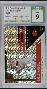 2018 Panini Unparalleled Flight Football #208 Baker Mayfield RC CSG 9 MINT - Picture 1 of 2
