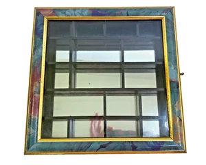 Small Vintage 9”Wall Display Cabinet with back mirror Display Perfume, Trinke - Picture 1 of 10