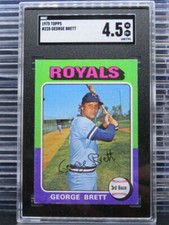 1975 Topps George Brett Rookie Card RC #228 SGC 4.5 VG-EX+ Kansas City Royals