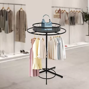 360° Rotatable Round Garment Rack Large Capacity Metal Clothes Hanging Rack - Picture 1 of 12