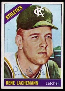 1966 Topps #157 Rene Lachemann AUTOGRAPHED SIGNED Kansas City A's Athletics - Picture 1 of 2
