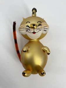 Vintage De Carlini Italien mundgeblasene & handbemalte Glas Katze Tiger Ornament - Bild 1 von 3