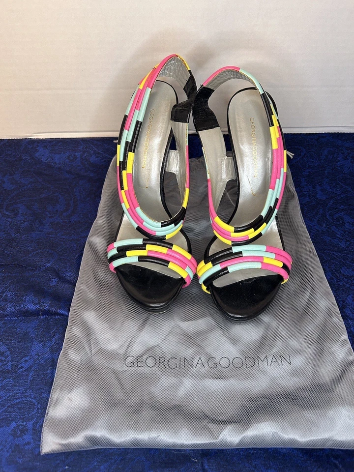 Georgina Goodman Tacones Plataforma Únicos - Multicolor - Hechos a Mano en Italia - seis 39 Foto 1 de 4