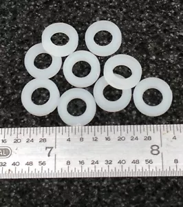 PLAIN FLAT WASHERS #10 HOLE X 3/8" OD X 1/32" THICK NYLON - 100 pcs - Picture 1 of 1