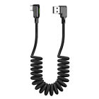 Coiled USB Type-C Cable Right Angle USB A to USB C Fast Charger Charging Cord