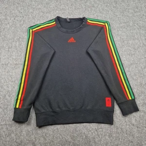 Ajax Adidas Jumper Mens Medium Black Sweatshirt Bob Marley 3 Little Birds Rasta - Picture 1 of 12