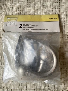 Confezione 2 Ferma Tende Finitura Nichel Satinato Selezioni Stile - Foto 1 di 13