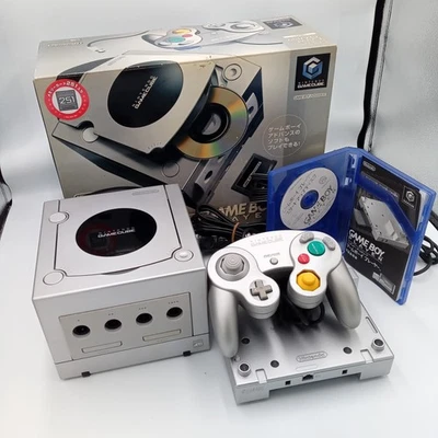 Nintendo Game Cube Console Silver Enjoy Pack Plus Game Boy Player Tested Japan - Image 1 of 4