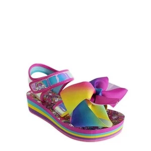 Nickelodeon Jojo Siwa Raimbow Schleife EVA Keilabsatz Sandalen Mädchen Größe 5 - Bild 1 von 9