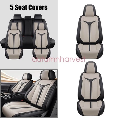 For Mitsubishi Mirage 2014-24 Car 5 Seat Covers Full Set PU Leather Front & Rear Foto 1 de 4