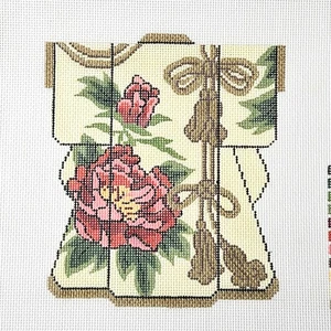 LEE DESIGNS NEEDLEPOINT CANVAS:  FLORAL KIMONO  GG - Picture 1 of 2