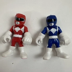 Zwei Power Rangers rot & blau Imaginext Figur gebrauchter Zustand KOSTENLOSER VERSAND - Bild 1 von 5