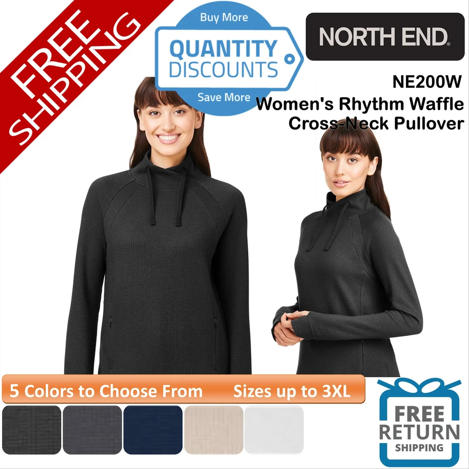 🔥 Camisa Pullover Waffle Ritmo North End Mujer Manga Larga Hasta 3XL NE200W Foto 1 de 1