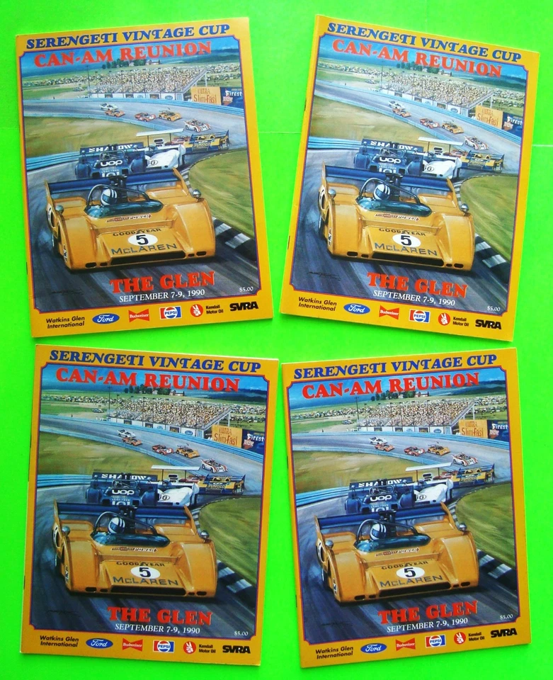 Four 1990 WATKINS GLEN CAN-AM REUNION RACE PROGRAMS w/ CAN-AM HISTORY FROM 1966 - Image 1 of 4