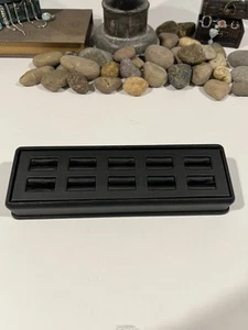 Schwarz Leder 10 Ringe Tablett Schmuck Display - Bild 1 von 10