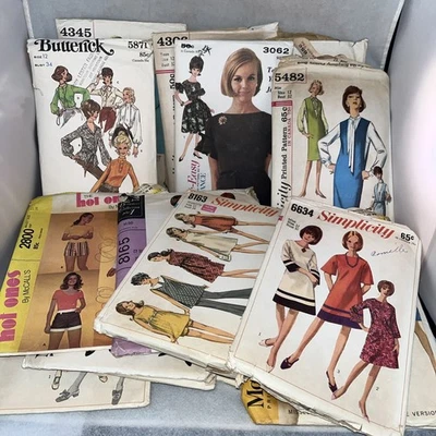 18 Vintage Womens Pattern Lot Simplicity Butterick McCalls Advance Most Sz12 - Image 1 of 4