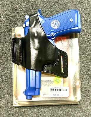 BIANCHI BLACK LEATHER HOLSTER - NEW VINTAGE LH MODEL #5 BERETTA 92F 96F HANDGUN - Image 1 of 4