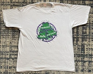 Vintage 80s St. Patty’s Day Beers T Shirt XL Budweiser Bud Dry Bud Light 1980s - Picture 1 of 6