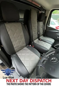 VAUXHALL MOVANO Mk3 2010 - 2021 ART. LEATHER EMBOSSED TAILORED FRONT SEAT COVERS - Picture 1 of 7