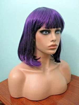 14" purple straight medium length PAGE style WIG by SEPIA / WEST BAY - Image 1 of 4