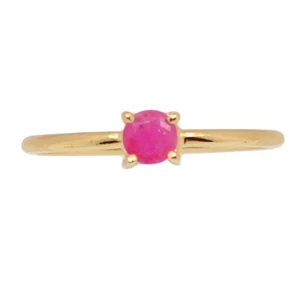 18k Gold Vermeil - Natural Ruby 925 Sterling Silver Ring Jewelry s.9.5 CR70463 - Picture 1 of 1