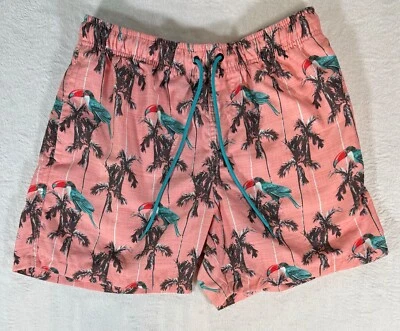 Pantalones Cortos Ring of Fire Beach Para Hombre Sin Forro Rosa con Loros AOP Talla Grande Foto 1 de 4