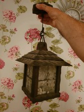 Vintage wood & Glass Lantern Light