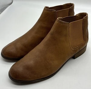 Frye Women's Mallory Leather Cognac Ankle Pull On Chelsea Boots Booties Size 7 - Picture 1 of 14